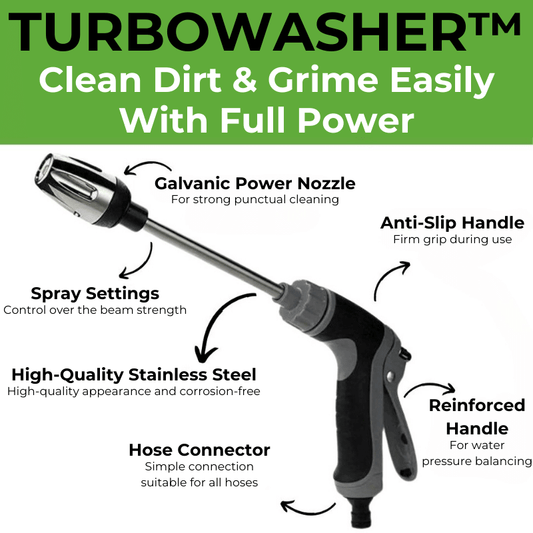 Turbowasher™ - Pulitore ad Alta Pressione per Tubo da Giardino